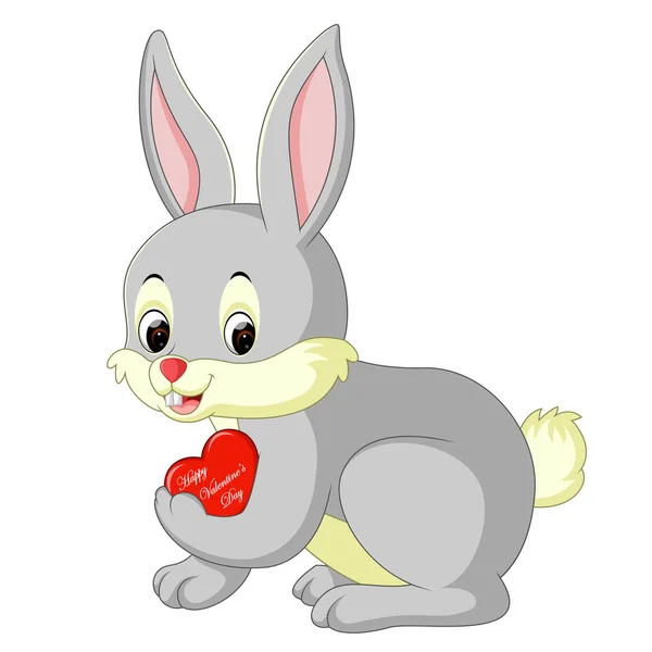 Rabbit cartoon with love — стоковый вектор