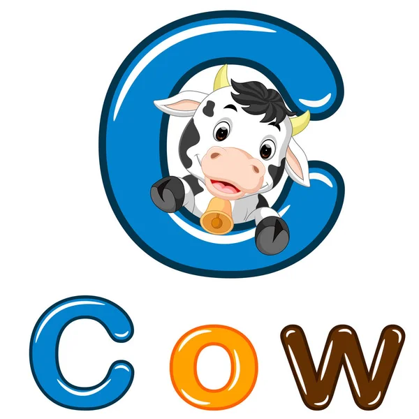 Cute Cow cartoon — Stock Vector