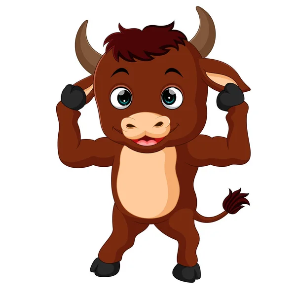 Lindo toro de dibujos animados — Vector de stock