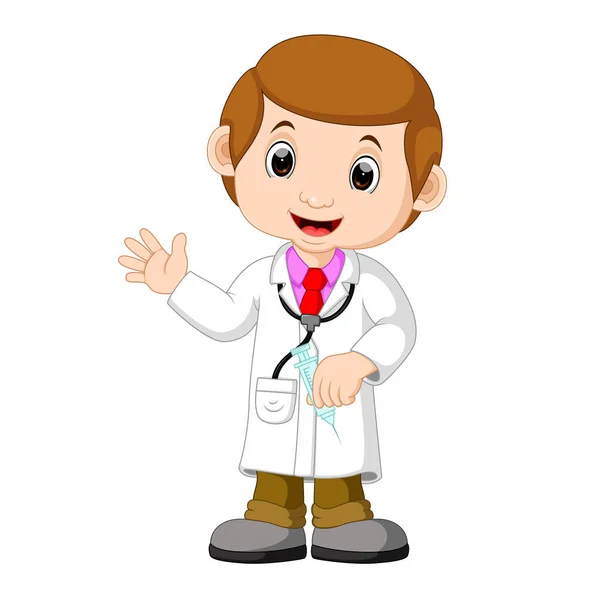 Doctor with injection — Stock Vector