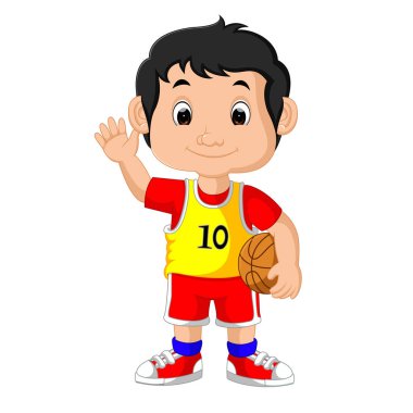 Genç erkek basketbolcu çizimi