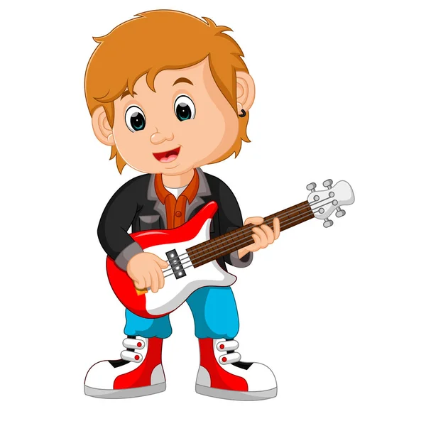 Rock Star Guitarra jugador — Vector de stock