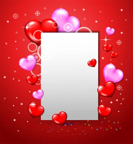 Happy Valentine's day red heart — Stock Vector