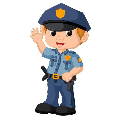 Genç polis memuru çizgi film