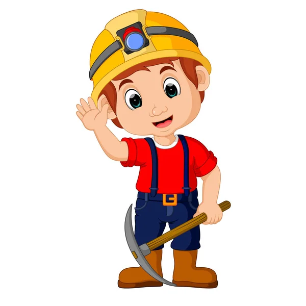 Miners boy cartoon — Stock Vector