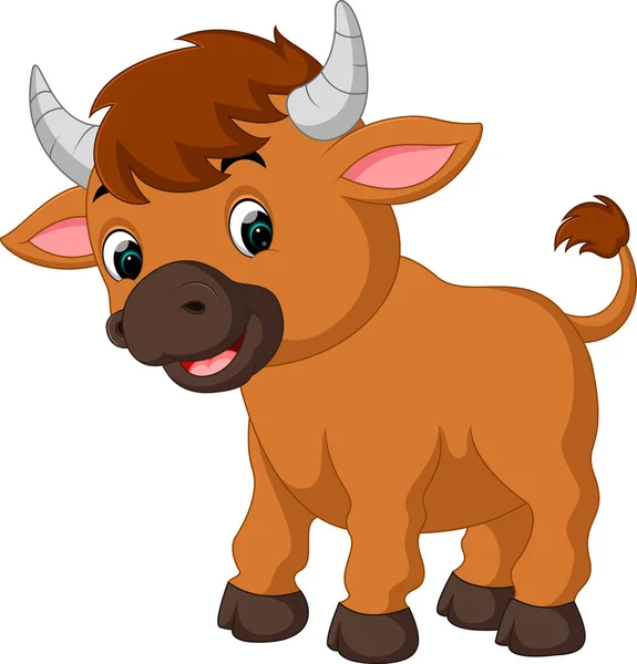 Lindo toro de dibujos animados — Vector de stock