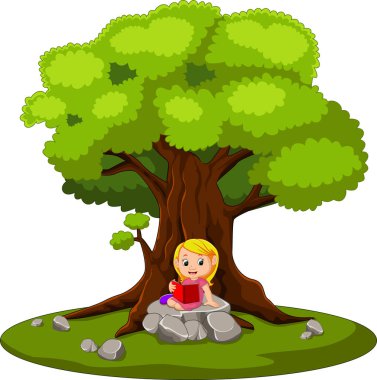 Oturma ve bir kitap okuma kız