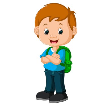 sırt çantaları ile çocuk