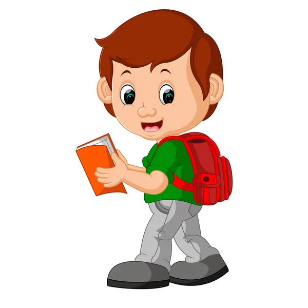 Boy with backpacks — Stock Vector