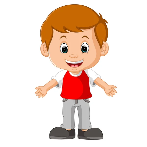 Schattige jongen Cartoon — Stockvector