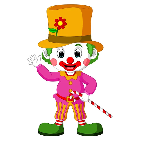 Lustiger Clown mit Hut — Stockvektor