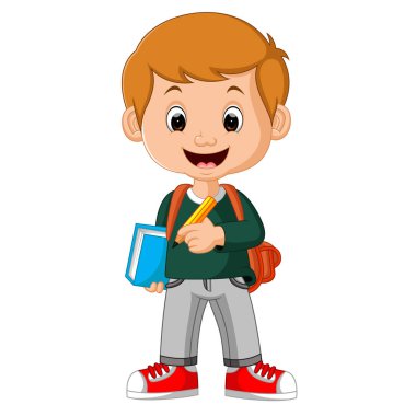Sırt çantaları karikatür çocukla