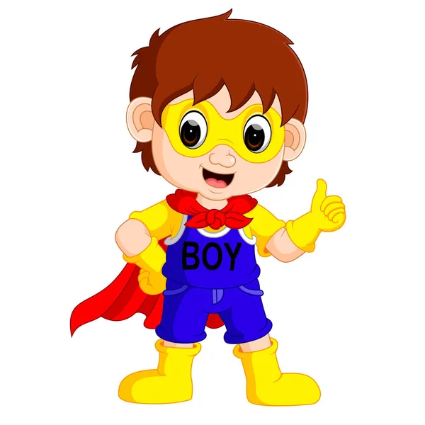 Super-herói menino desenhos animados —  Vetores de Stock