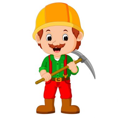 bir kazma ile poz madenciler