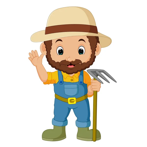 Funny farmer cartoon — Stock Vector