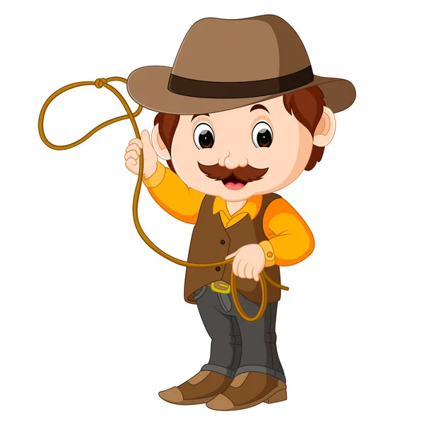 Funny cartoon cowboy — Stock Vector