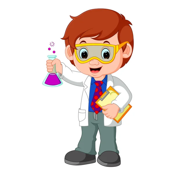 Bilim adamı ya da Profesör holding şişesi
