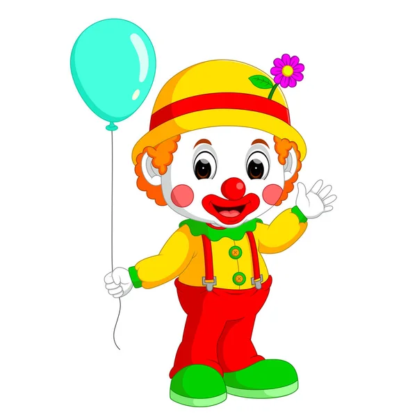 Carino clown cartone animato — Vettoriale Stock