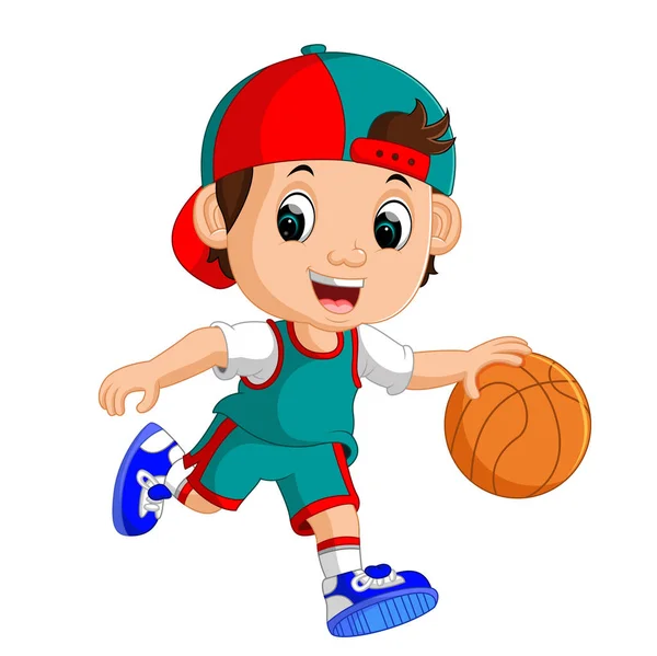 Joven jugador de baloncesto masculino — Vector de stock