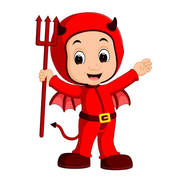 Ładny diabeł dzieci cartoon — Wektor stockowy