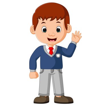 sevimli çocuk çizgi film poz