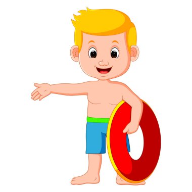 sevimli küçük şişme daireyle çocuklar 