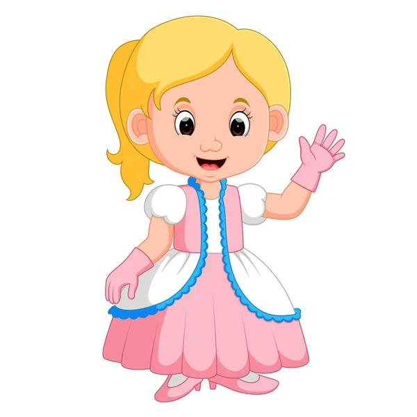 Kinder Mädchen Prinzen Karikatur — Stockvektor