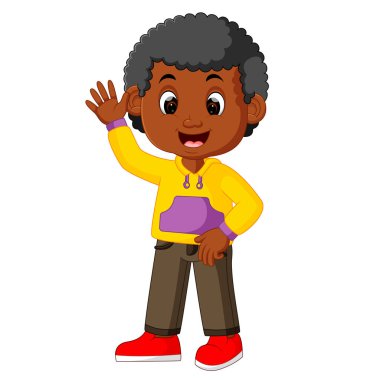 Sevimli çocuk çizgi film iyi poz