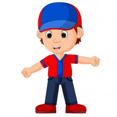 Sevimli çocuk çizgi film iyi poz