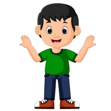 Sevimli çocuk çizgi film iyi poz