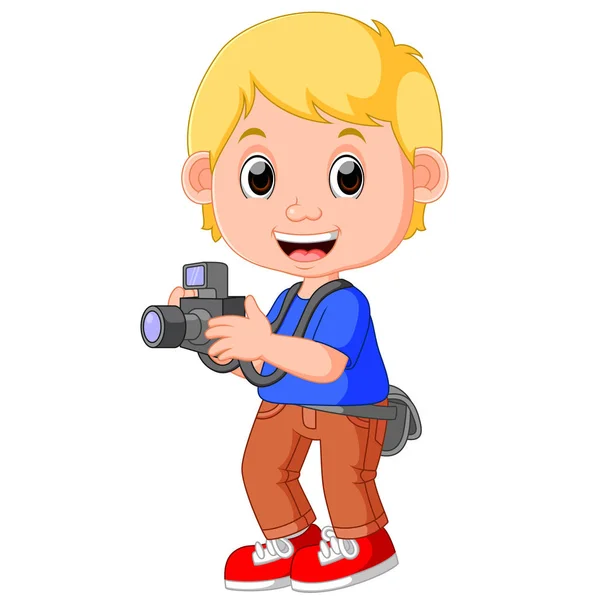 Cartoon karakter fotograaf — Stockvector