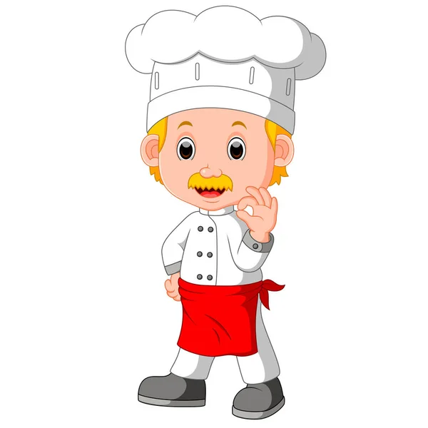Cartone animato divertente chef buona posa — Vettoriale Stock