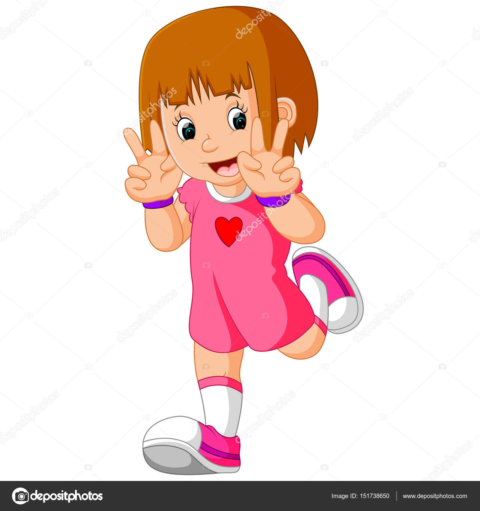 Desenho colorido menina feliz imagem vetorial de yupiramos© 114430712