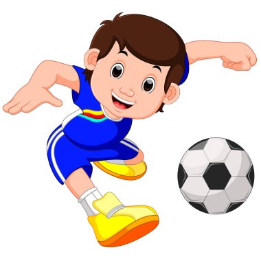 futbol oynayan çocuk çizgi film