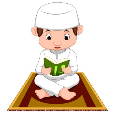 Müslüman çocuk dua ediyor.