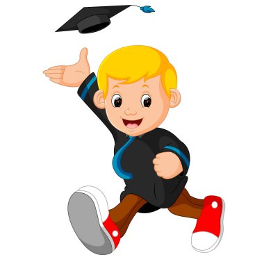 Mezuniyet sonrası mutlu çocuk