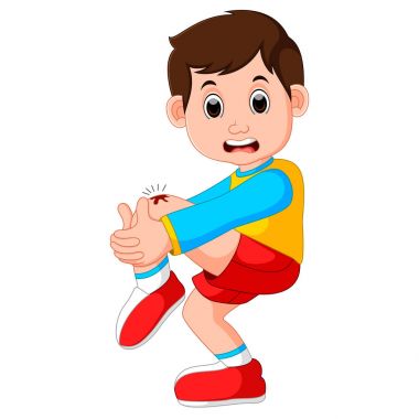 dizlerinin üzerinde tek çizik ile ağlayan çocuk