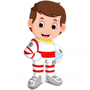 Cute astronaut cartoon clipart