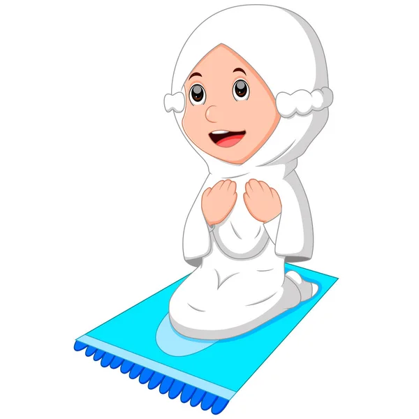 Femmina musulmana che prega — Vettoriale Stock