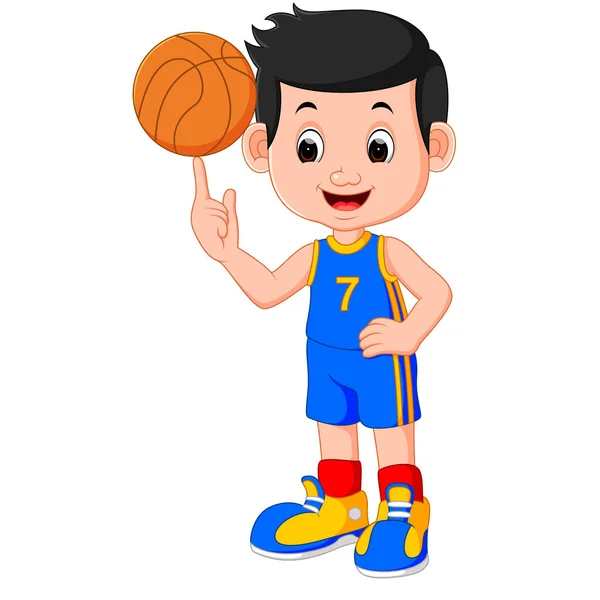 Jongen basketballer — Stockvector