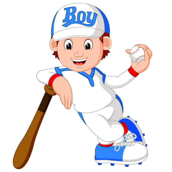 Pojke basebollspelare — Stock vektor