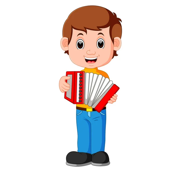 Accordion piano player — Stock Vector