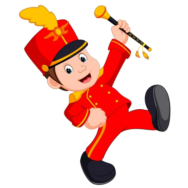 Boy marching band — Stock Vector