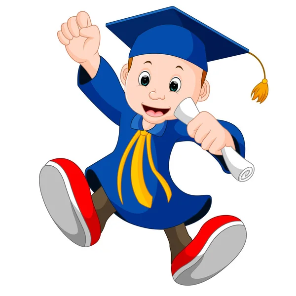 Ευτυχισμένο αγόρι μετά την αποφοίτηση — Διανυσματικό Αρχείο