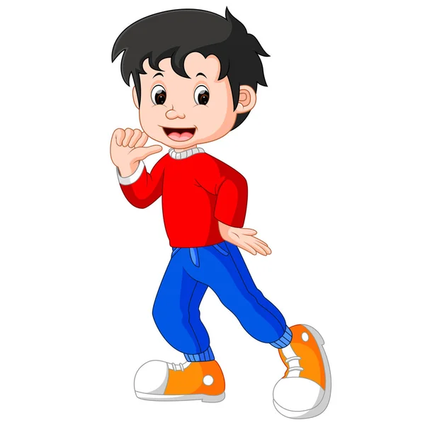 Cute boy cartoon good posing — Stock Vector