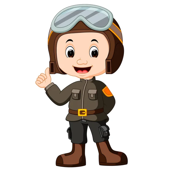 Lindo piloto de dibujos animados — Vector de stock