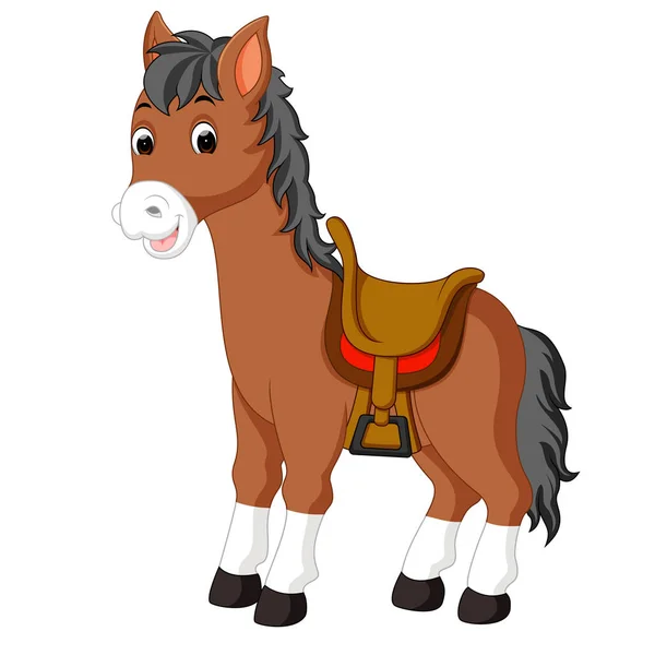 Mutlu atı karikatür — Stok Vektör