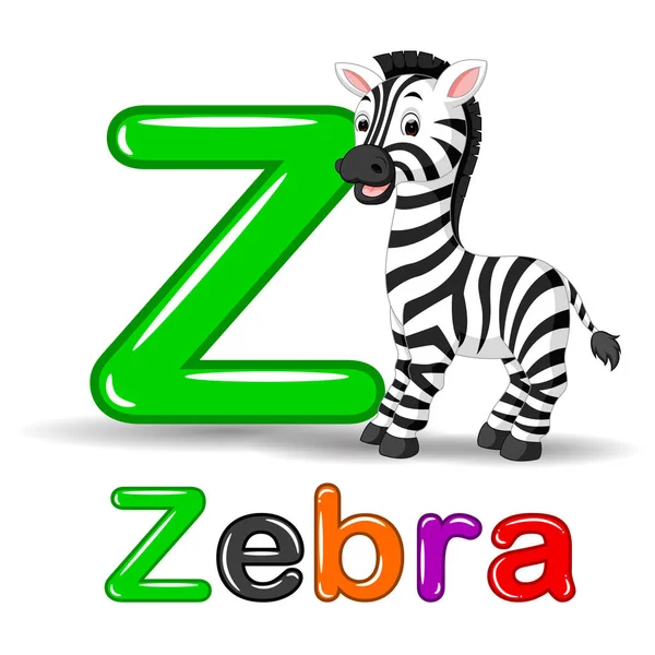 Zebra hayvan ve okul öncesi çocuklar abc eğitim için Z harfi