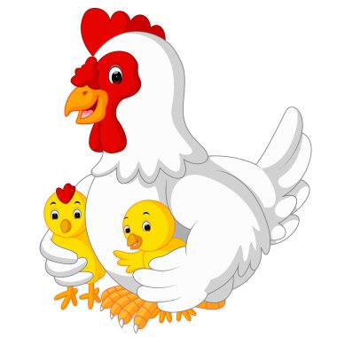 Anne tavuk onun bebek civcivlerin ile