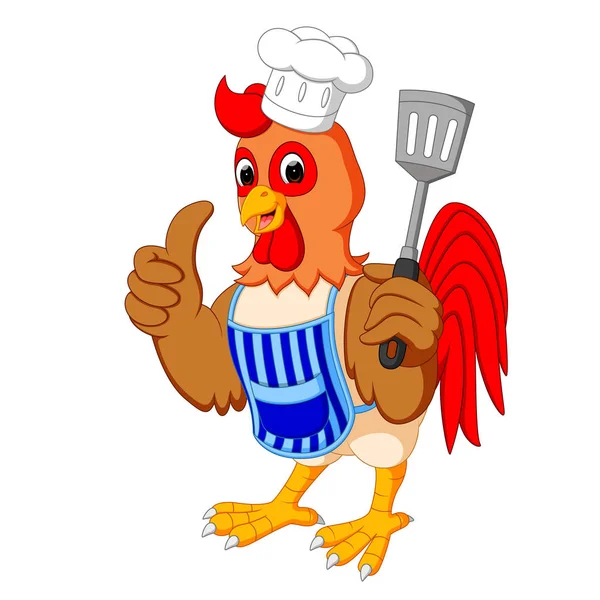 Chefe de frango dos desenhos animados — Vetor de Stock